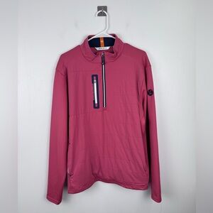 Peter Millar Men Cape Red Weld Elite Hybrid Half-Zip Size Large